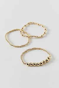 Stretchy Metal Beaded Bracelet Set