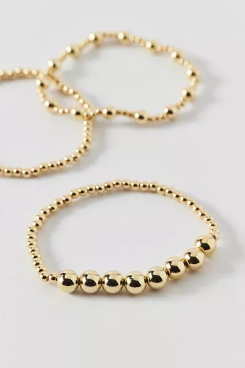 Stretchy Metal Beaded Bracelet Set