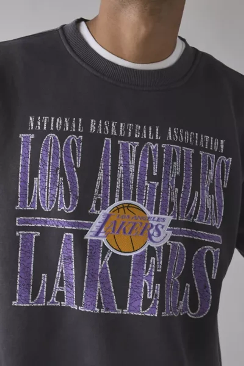 Mitchell & Ness NBA Los Angeles Lakers Downtown Graphic Crew Neck Sweatshirt