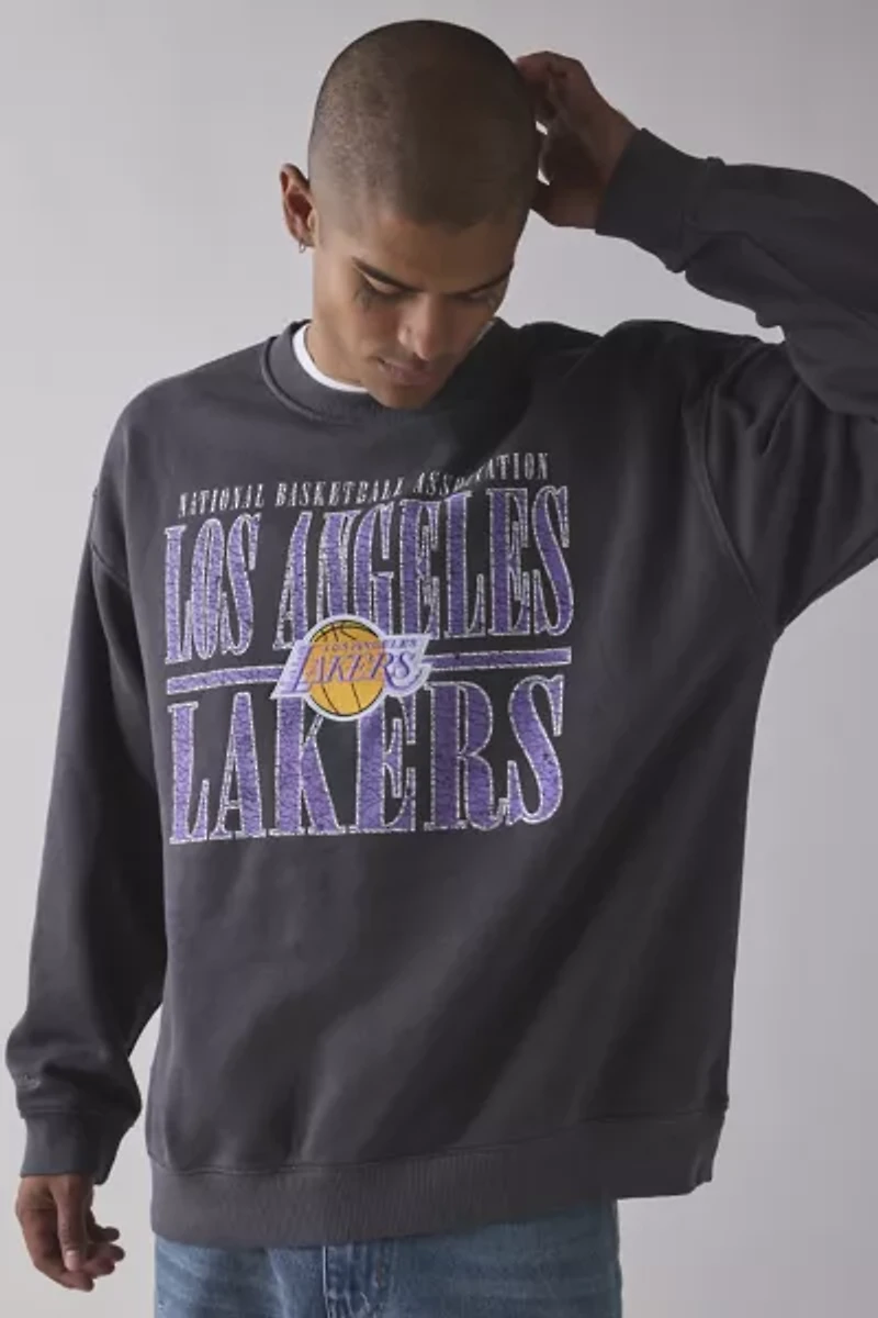 Mitchell & Ness NBA Los Angeles Lakers Downtown Graphic Crew Neck Sweatshirt