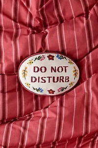 Do Not Disturb Cross Stitch Throw Pillow