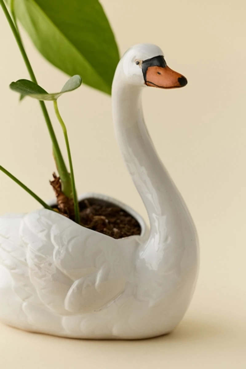 Swan Shape Ceramic Planter