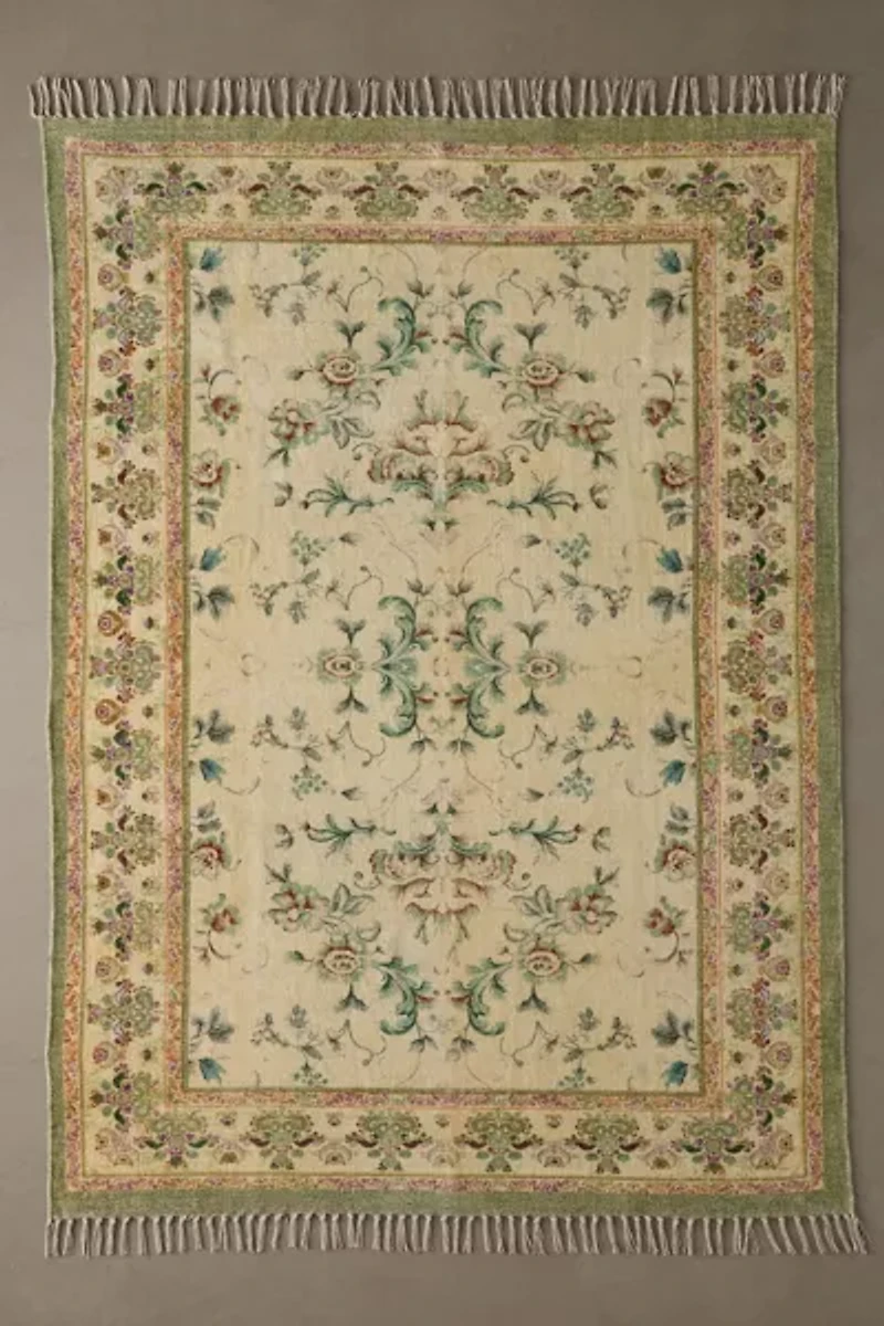 Lola Floral Digital Printed Chenille Rug