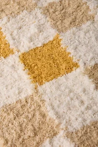 Checkerboard Woven Shag Rag Rug