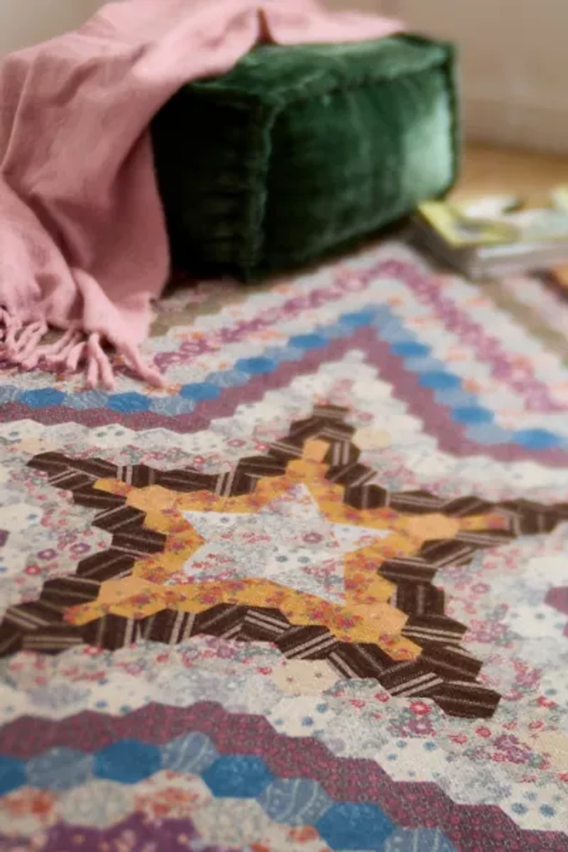 Star Cottage Patchwork Washable Printed Rug