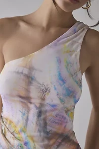 AFRM Maple Asymmetrical One-Shoulder Scarf Top