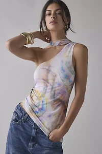 AFRM Maple Asymmetrical One-Shoulder Scarf Top