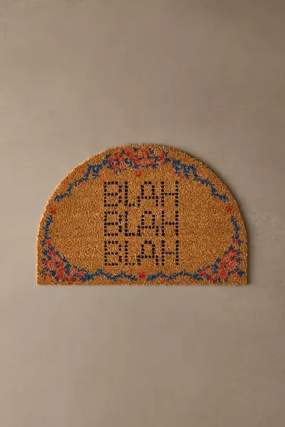 Blah Blah Blah Arched Coir Doormat