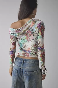 AFRM Summer Convo Barry Mesh Off-The-Shoulder Top