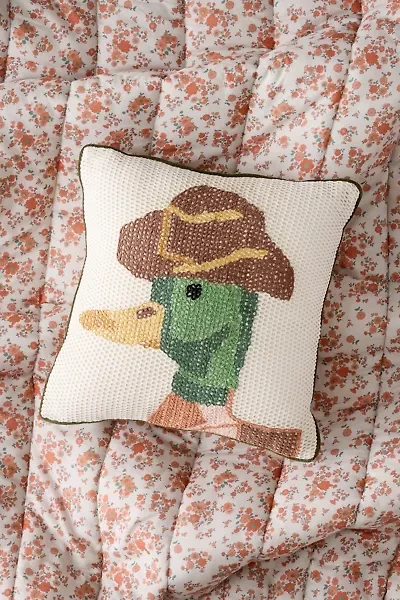 Cowboy Duck Throw Pillow