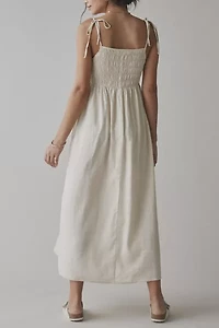 ReMADE By UO Made In LA EcoVero™ Linen Smocked Maxi Dress