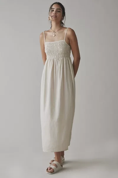ReMADE By UO Made In LA EcoVero™ Linen Smocked Maxi Dress