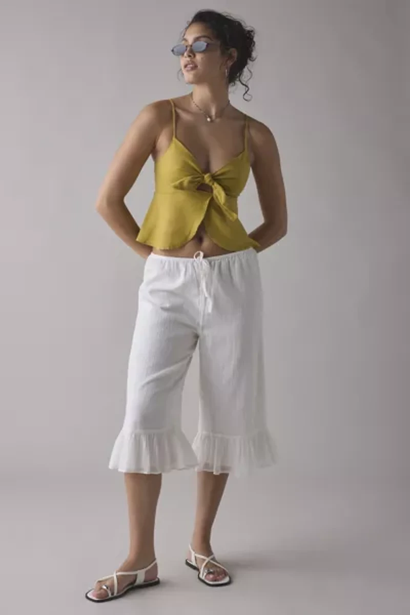 ReMADE By UO Made LA EcoVero™ Linen Tie-Front Tank Top