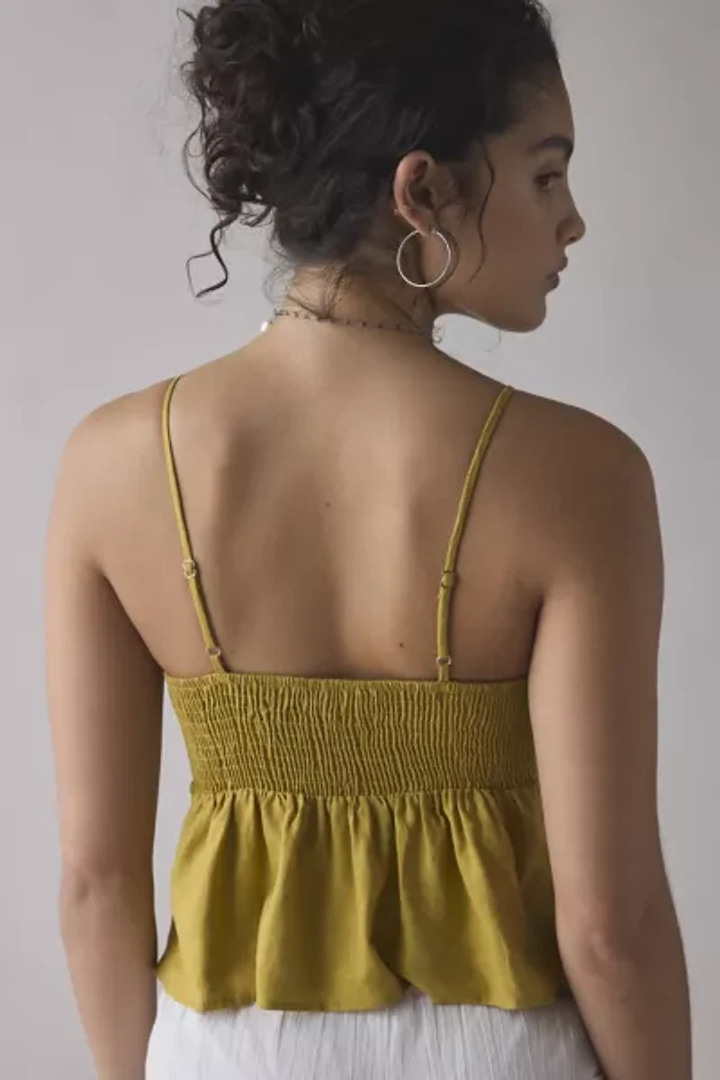 ReMADE By UO Made LA EcoVero™ Linen Tie-Front Tank Top