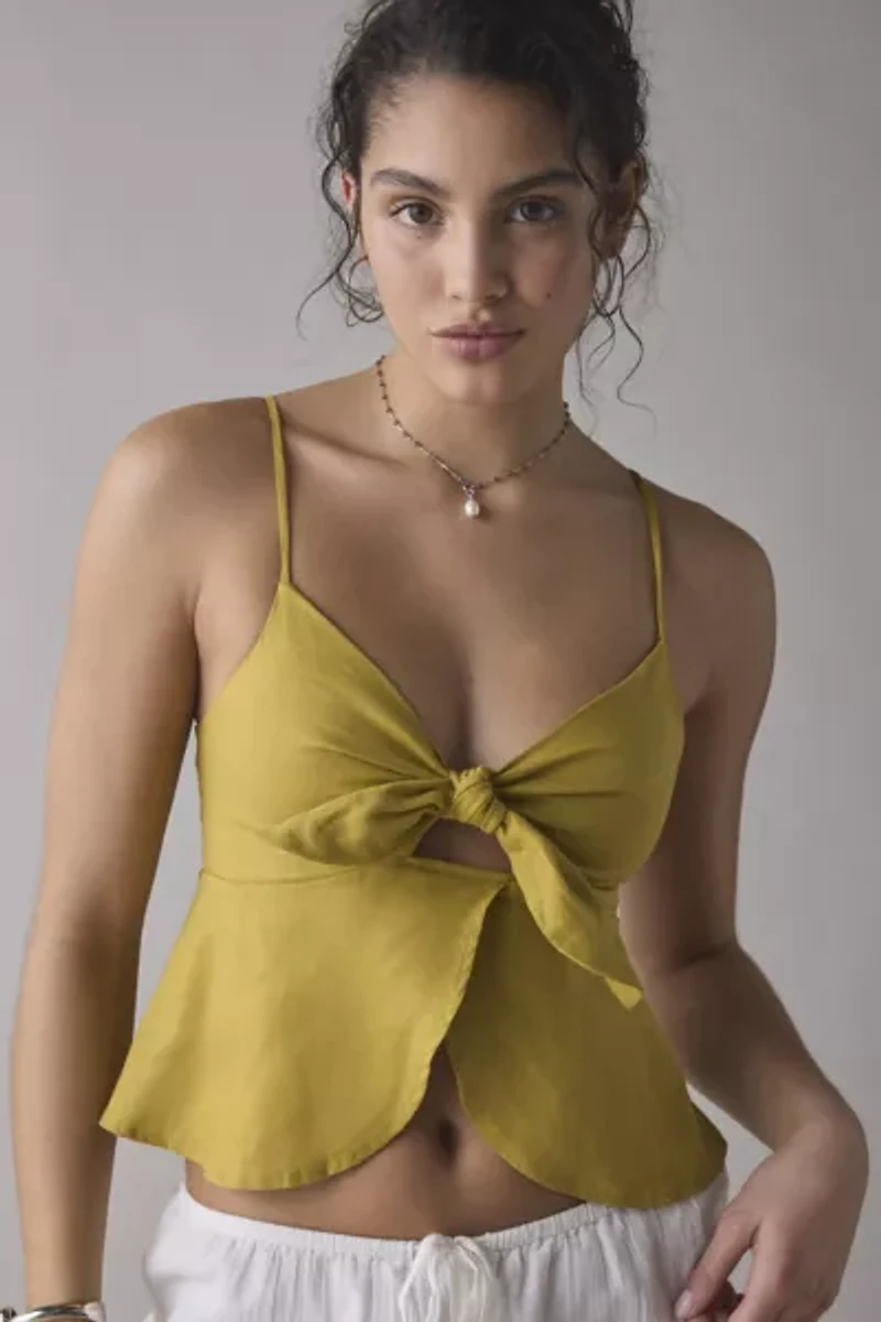 ReMADE By UO Made LA EcoVero™ Linen Tie-Front Tank Top