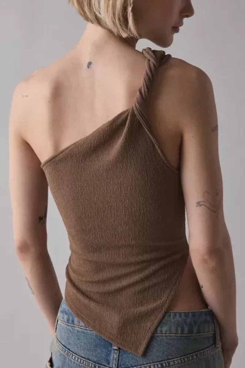 ReMADE By UO Remnants Twisted One-Shoulder Asymmetrical Top