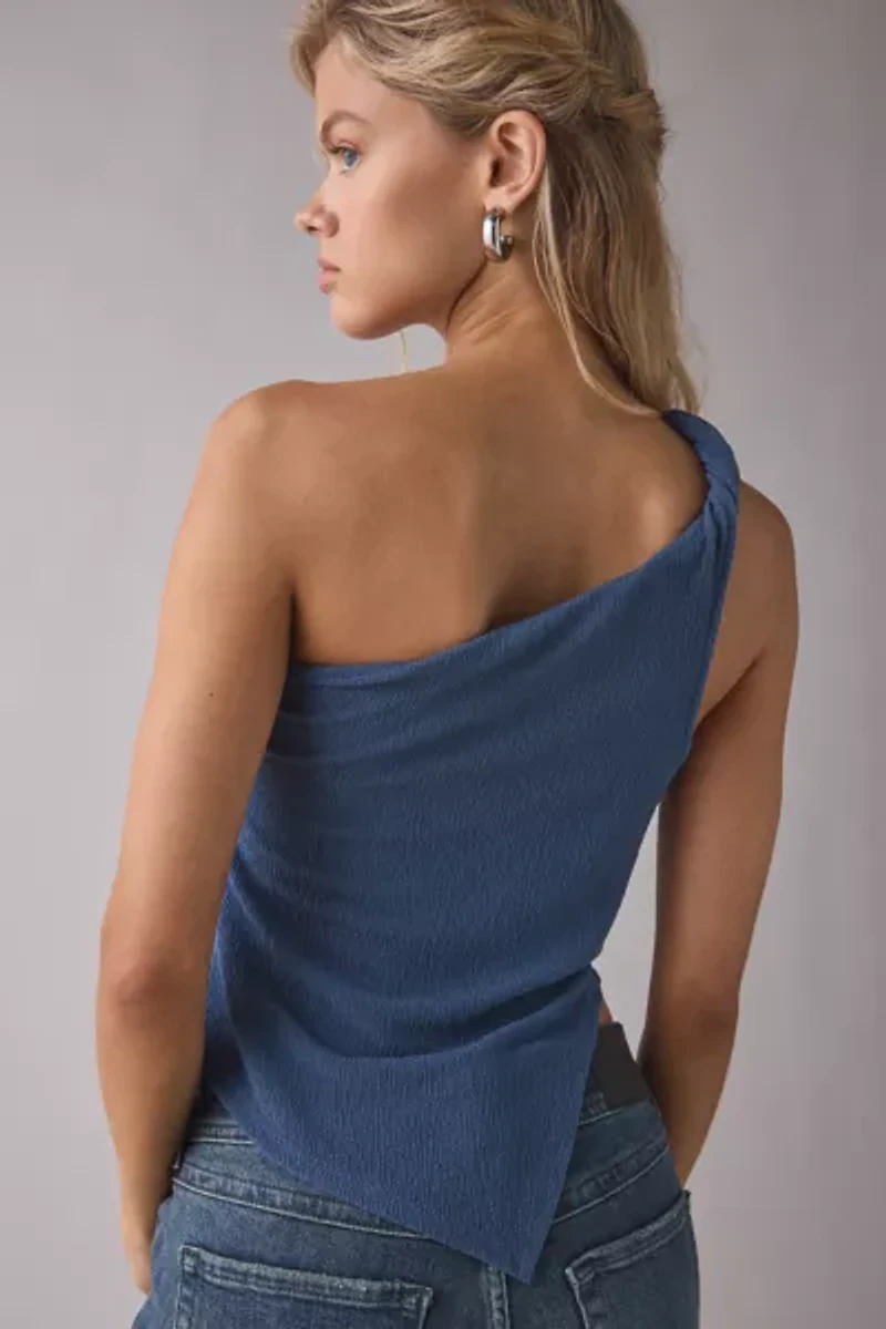 ReMADE By UO Remnants Twisted One-Shoulder Asymmetrical Top