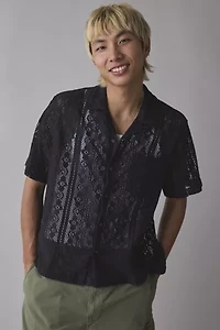 UO Liam Lace Short Sleeve Shirt