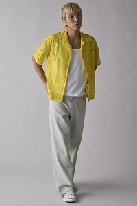 UO Liam Lace Short Sleeve Shirt