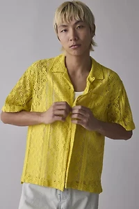 UO Liam Lace Short Sleeve Shirt