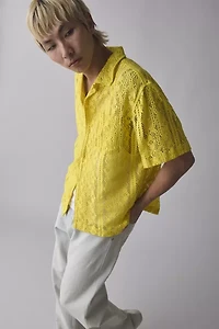 UO Liam Lace Short Sleeve Shirt