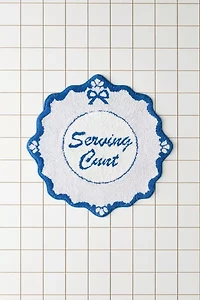 Serving… Round Scalloped Tufted Bath Mat