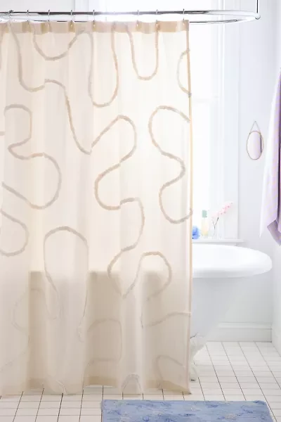 Wiggle Tufted Shower Curtain