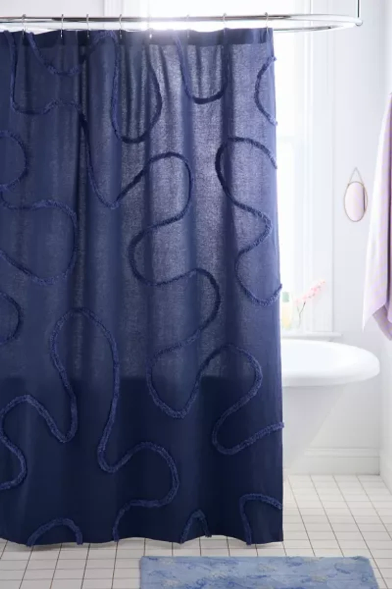 Wiggle Tufted Shower Curtain