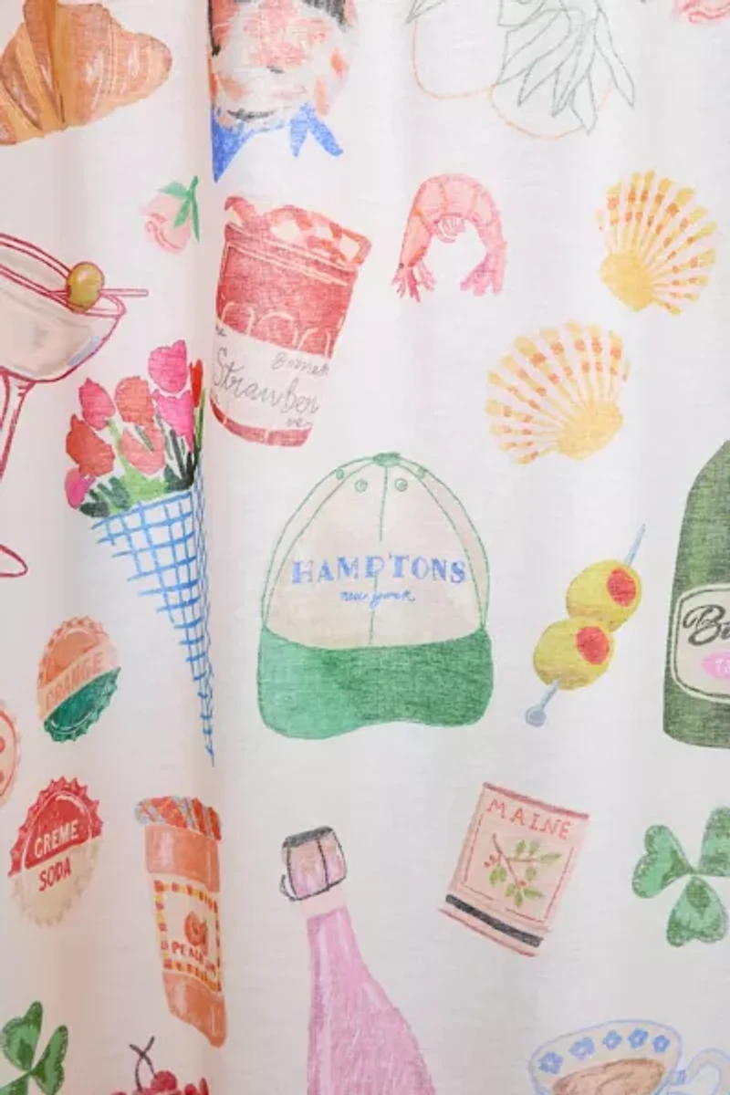 Seaside Weekend Patterned Shower Curtain