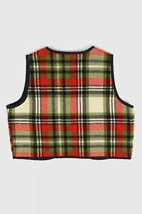 Reworked Woolen Plaid Tie Vest