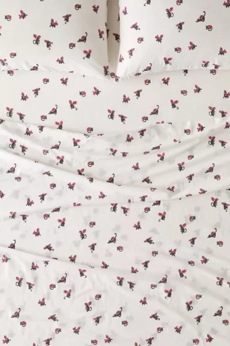 Ladybug Cat Patterned Core Sheet Set