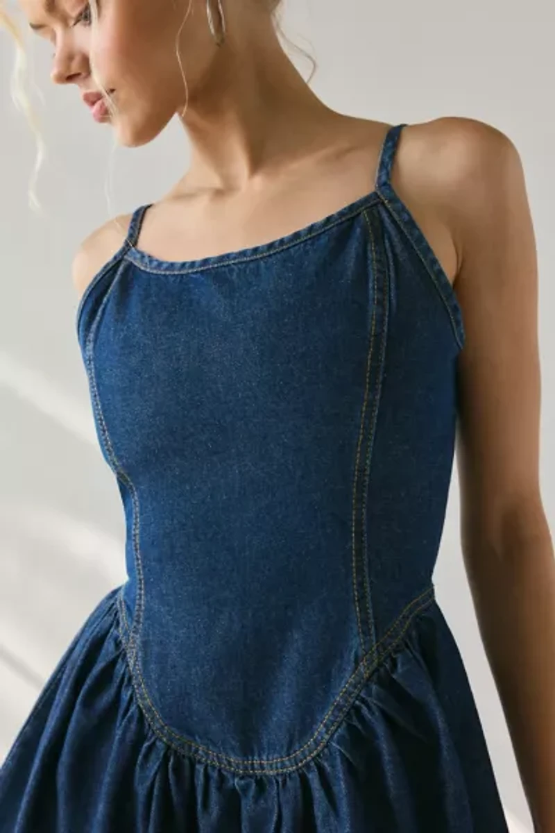 Daisy Street Drop Waist Denim Mini Dress