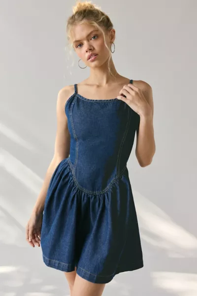 Daisy Street Drop Waist Denim Mini Dress