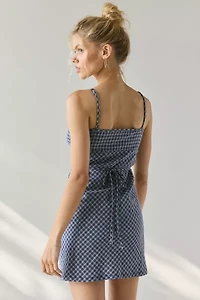 Daisy Street Check Tie-Back Cami Mini Dress