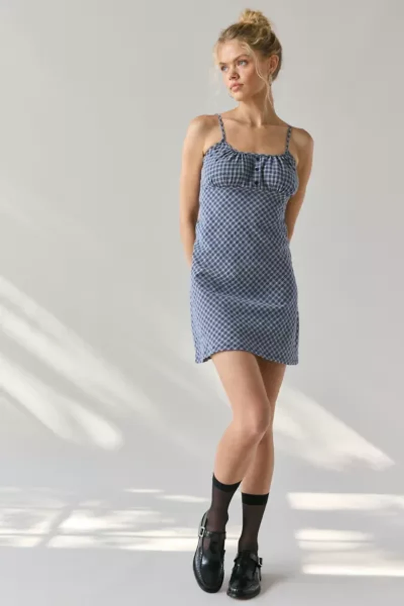 Daisy Street Check Tie-Back Cami Mini Dress
