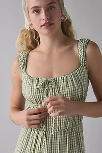 Daisy Street Gingham Tiered Milkmaid Maxi Dress