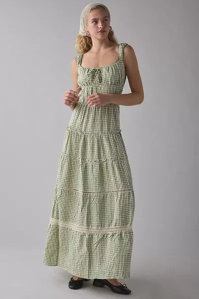 Daisy Street Gingham Tiered Milkmaid Maxi Dress