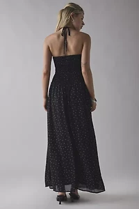 Daisy Street Polka Dot High Neck Halter Maxi Dress