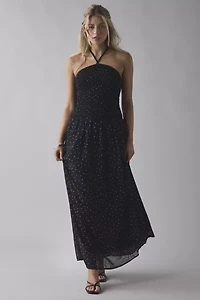 Daisy Street Polka Dot High Neck Halter Maxi Dress