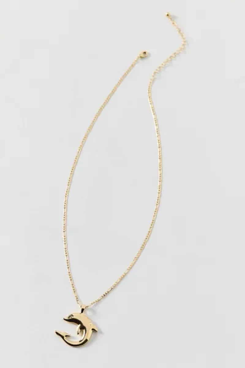 Aquamarine Dolphin Pendant Necklace