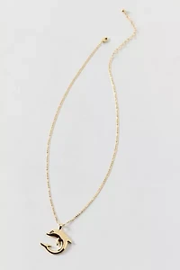 Aquamarine Dolphin Pendant Necklace