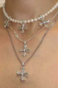 RIMOR Argent Cross 95 Sterling Silver Necklace