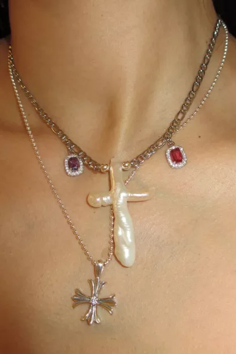 RIMOR Gemma Cross Figaro Chain Necklace