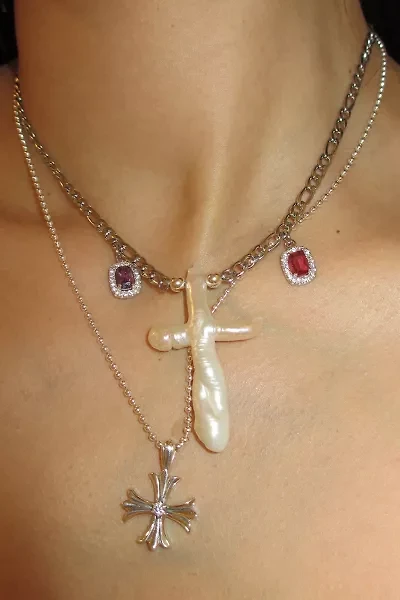 RIMOR Gemma Cross Figaro Chain Necklace