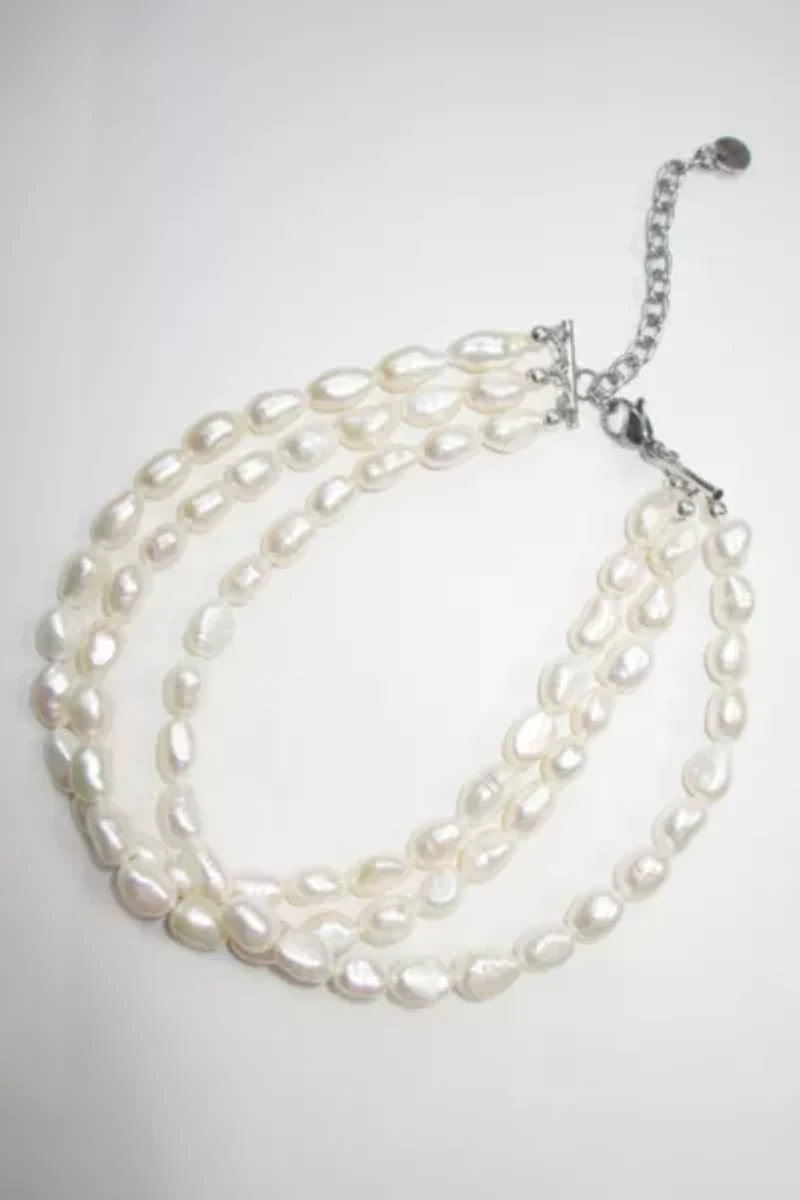 RIMOR The 3 Row Baroque Pearl Choker Necklace