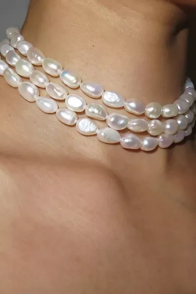 RIMOR The 3 Row Baroque Pearl Choker Necklace