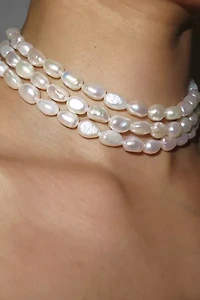 RIMOR The 3 Row Baroque Pearl Choker Necklace