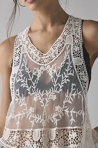 Kimchi Blue Cleo Sheer Embroidered Lace Babydoll Tank Top