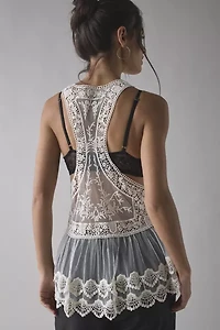 Kimchi Blue Cleo Sheer Embroidered Lace Babydoll Tank Top