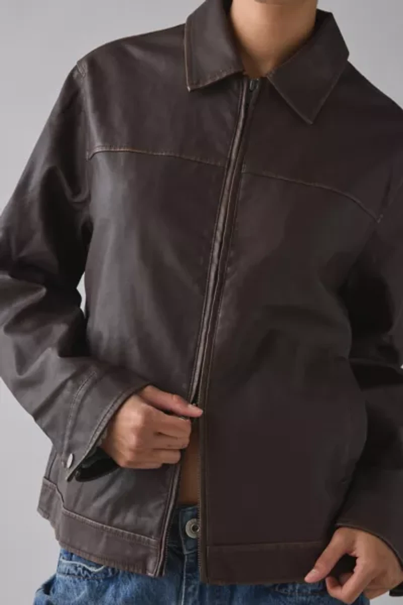 BDG Sabrina Oversized Faux Leather Jacket